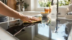 Retirer trace sous verre plaque induction sans abîmer